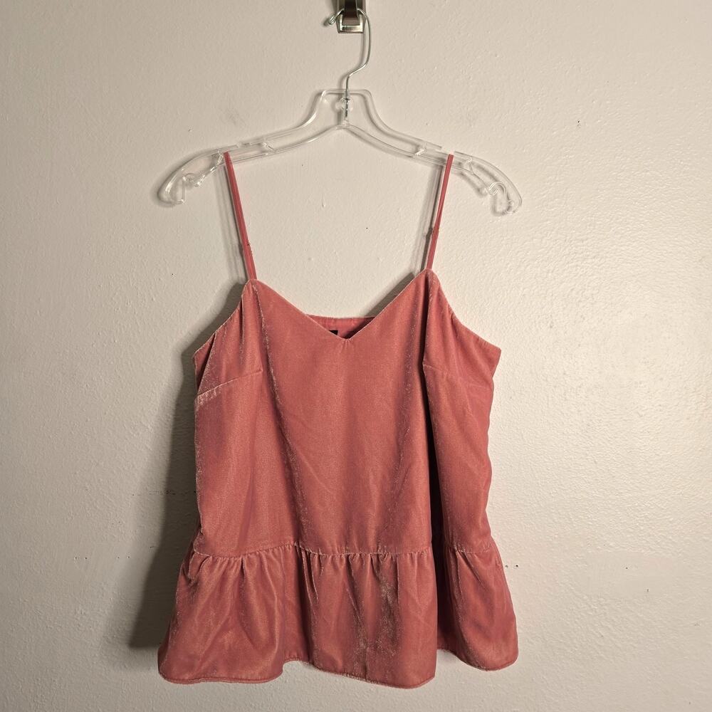 NEW J. Crew Velvet Peplum Cami Tank Pink Size 6 Romantic Feminine Coquette